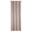 Zasłona 140x250 Julia pudrowa różowa gotowa na przelotkach welurowa z wytłaczanym geometrycznym wzorem wachlarzy Eurofirany