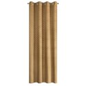 Zasłona 140x250 Julia złota gotowa na przelotkach welurowa z wytłaczanym geometrycznym wzorem wachlarzy Eurofirany