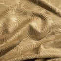 Zasłona 140x250 Julia złota gotowa na przelotkach welurowa z wytłaczanym geometrycznym wzorem wachlarzy Eurofirany