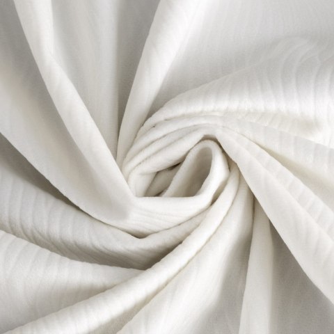 Zasłona 140x250 Lili biała gotowa na przelotkach welurowa z efektownym falującym wytłoczeniem Eurofirany