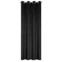 Zasłona 140x250 Lili czarna gotowa na przelotkach welurowa z efektownym falującym wytłoczeniem Eurofirany