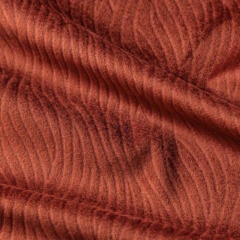 Zasłona 140x250 Lili mahoniowa gotowa na przelotkach welurowa z efektownym falującym wytłoczeniem Eurofirany