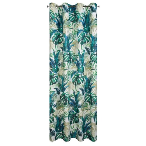 Zasłona 140x250 Nelly biała oliwkowa turkusowa zaciemniająca Blackout Eurofirany