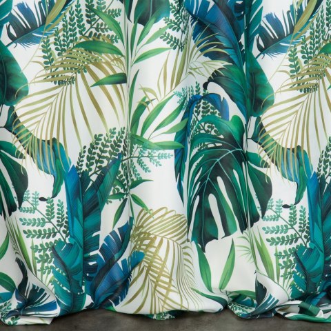 Zasłona 140x250 Nelly biała oliwkowa turkusowa zaciemniająca Blackout Eurofirany