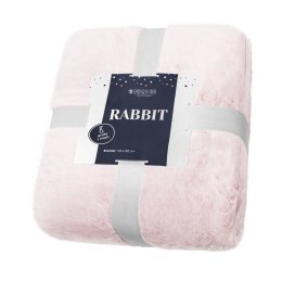 Koc narzuta 150x200 włochacz Rabbit pudrowy futrzak