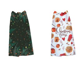 Komplet ścierek kuchennych 2 cz. 38x60 prezenty serduszka jodełka Christmas 2