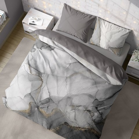 Pościel satynowa 160x200 Minerals 004 minerały biała szara złota grafitowa dwustronna