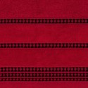 Ręcznik 30x50 Amanda czerwony z ozdobną welurową bordiurą w pasy frotte 500 g/m2 Eurofirany