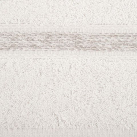 Ręcznik 50x90 Altea kremowy z ozdobną bordiurą z melanżowym pasem frotte 500 g/m2 Eurofirany