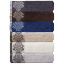 Ręcznik Gracja 70x140 srebrny frotte z bordiurą w stylu orientalnym 550 g/m2