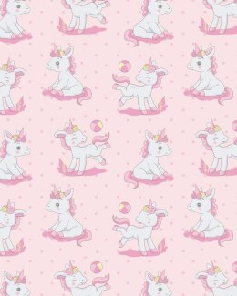 Kocyk włochacz dwustronny 80x100 jednorożec różowy 004 Milo sherpa 200 g/m2 velboa 180 g/m2 dziecięcy