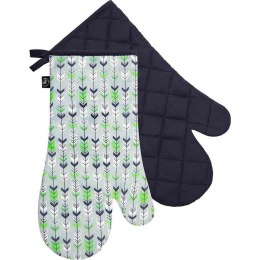 Komplet rękawic kuchennych 2 szt. strzałki zielone czarne izolujące