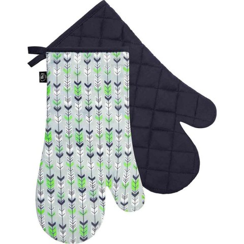 Komplet rękawic kuchennych 2 szt. strzałki zielone czarne izolujące