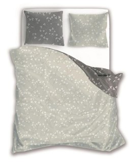 Pościel bawełniana 160x200 szara grafitowa gałązki kwiatki 007 Fashion 23 Faro