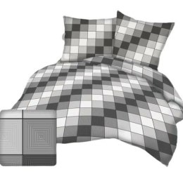 Poszewka z kory 40x40 kostka kratka geometria szara grafitowa 3D-1112A