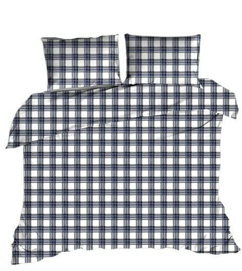 Poszewka z kory 40x40 kratka granatowa biała 1057N