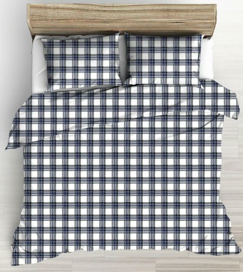 Poszewka z kory 40x40 kratka granatowa biała 1057N