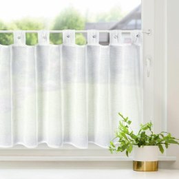 Zazdrostka 60x150 Sevilla biała gotowa na szelki z gładkiej matowej tkaniny z ozdobnymi kryształkami Eurofirany