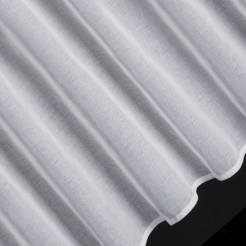 Zazdrostka 60x150 Sevilla biała gotowa na szelki z gładkiej matowej tkaniny z ozdobnymi kryształkami Eurofirany