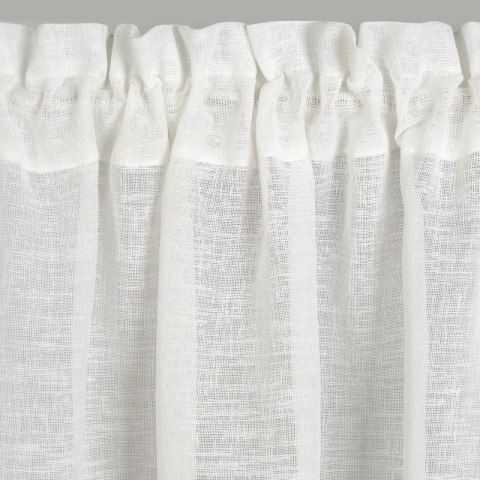 Zazdrostka 60x150 Stella biała czerwona gotowa na tunel wzór kwiatowy tulipany z matowej tkaniny z koronką Eurofirany