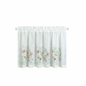 Zazdrostka 60x150 Sylwia biała różowa gotowa na tunel wzór kwiatowy z matowej tkaniny z koronką Eurofirany