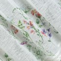 Zazdrostka 60x150 Sylwia biała różowa gotowa na tunel wzór kwiatowy z matowej tkaniny z koronką Eurofirany