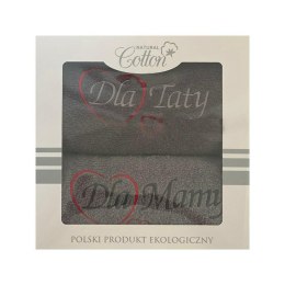 Komplet ręczników w pudełku 2 szt 50x100 Dla Mamy Dla Taty szary jasny grafitowy serduszka