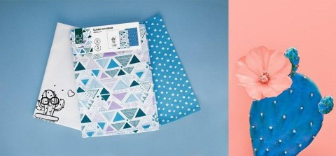 Komplet ścierek kuchennych 3 szt. 40x60 hug kaktus Kuke bawełniane Faro