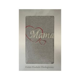Prezent dla mamy ręcznik 70x140 Mama szary jasny serduszka w pudełku na Dzień Matki