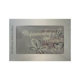 Prezent dla mamy ręcznik 70x140 Wspaniałej Mamie szary jasny serduszka w pudełku na Dzień Matki motylki