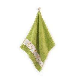 Ręcznik 30x50 Kaczki Bazylia-5557 zielony frotte bawełniany dziecięcy do przedszkola