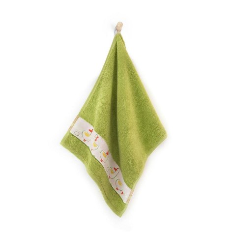 Ręcznik 30x50 Kaczki Bazylia-5557 zielony frotte bawełniany dziecięcy do przedszkola