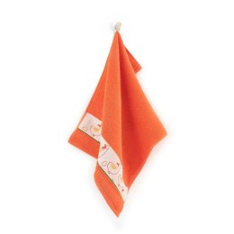 Ręcznik 30x50 Kaczki Mandarynka-K38-5196 pomarańczowy frotte bawełniany dziecięcy do przedszkola