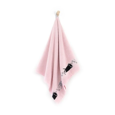 Ręcznik 30x50 Koty Balerina-5222 różowy frotte bawełniany dziecięcy do przedszkola