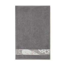 Ręcznik 30x50 Mysz Dymny-5945 szary frotte bawełniany dziecięcy do przedszkola