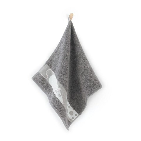 Ręcznik 30x50 Mysz Dymny-5945 szary frotte bawełniany dziecięcy do przedszkola