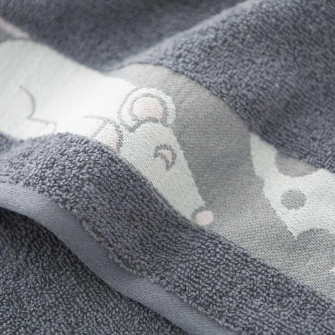 Ręcznik 30x50 Mysz Dymny-5945 szary frotte bawełniany dziecięcy do przedszkola