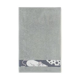 Ręcznik 30x50 Mysz Jasny grafitowy-K65-5902 frotte bawełniany dziecięcy do przedszkola