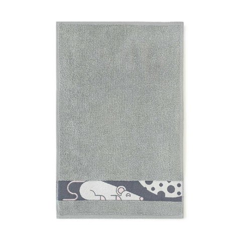 Ręcznik 30x50 Mysz Jasny grafitowy-K65-5902 frotte bawełniany dziecięcy do przedszkola