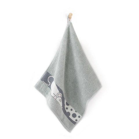 Ręcznik 30x50 Mysz Jasny grafitowy-K65-5902 frotte bawełniany dziecięcy do przedszkola