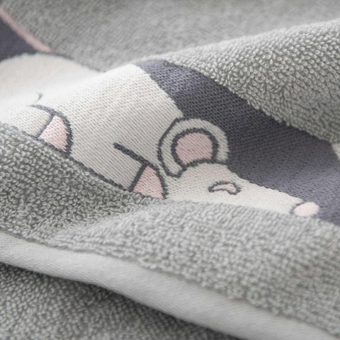 Ręcznik 30x50 Mysz Jasny grafitowy-K65-5902 frotte bawełniany dziecięcy do przedszkola