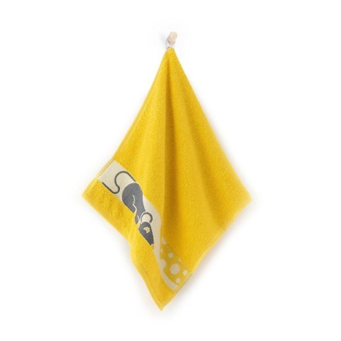 Ręcznik 30x50 Mysz Kukurydziany-5079 żółty frotte bawełniany dziecięcy do przedszkola