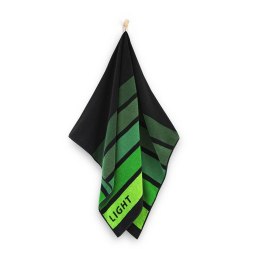 Ręcznik plażowy 100x160 Light zielony czarny pasy frotte 380 g/m2 8881/3
