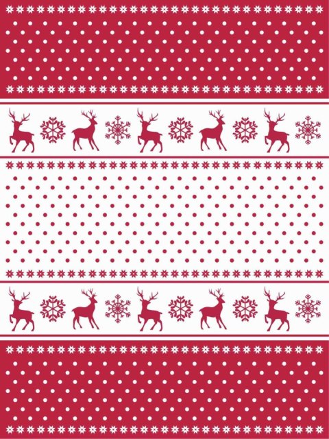 Koc narzuta 150x200 Reniferki Świąteczny czerwony