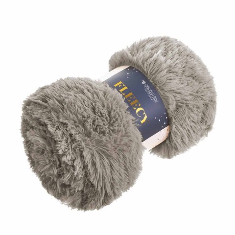 Koc narzuta 200x220 Fleecy włochacz beżowy ciemny futrzak na łóżko