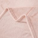Koc narzuta na fotel z mikrofibry 75x150 Solo różowy pudrowy