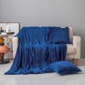 Koc narzuta z mikrofibry 150x200 Solo granatowy