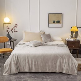 Koc narzuta z mikrofibry 200x220 Solo beżowy