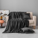 Koc narzuta z mikrofibry 200x220 Solo czarny
