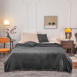 Koc narzuta z mikrofibry 200x220 Solo czarny